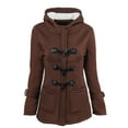 thumbnail image 1 of Chaqueta cálida de invierno con capucha y botones de cuerno para mujer, 1 of 5