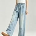 thumbnail image 5 of Toddler Pants Girls Summer Breathable Denim Long Pants Lightweight Daily Light Blue 5-6 Years, 5 of 8