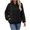 Black, variant on Women's Plush Fleece Hoodie Soft Long Sleeve Pullover Cozy Loungewear Hooded Sweatshirt for Fall Winter Home Comfort Black