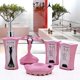 thumbnail image 2 of Juego De Accesorios De Baño De 5 Piezas, Colección De Juego De Baño Con Dispensador De Jabón, Soporte Para Cepillo De Dientes, Vaso Y Jabonera (Rosa), 2 of 5