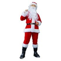 CAIVO Christmas Santa Claus Costume For Men Santa Suit Adult 5 Piece ...