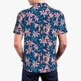 thumbnail image 3 of Balery Lilies Flowers Printed Men’s Short Sleeve Polo Shirt, Midweight Men's Shirt,Golf Polo shirts -Medium, 3 of 8