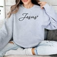 thumbnail image 4 of Jesus Heart Calligraphy Sweatshirt, Inspirational Christian Faith Pullover, Religious Soft Unisex Top, Gift for Believers, 4 of 10