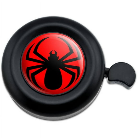 Spider Black on Red Bicycle Handlebar Bike Bell