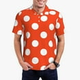 thumbnail image 5 of Yiaed Orange And White Polka Dot1Print Men's Short Sleeve Polo Shirt,Golf Polo for Men Three-Button Golf Shirt Athletic Casual Collared T-Shirt- Large, 5 of 7