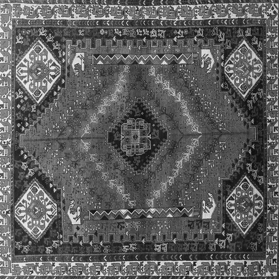 Ahgly Company Indoor Square Persian Gray Traditional Area Rugs, 6' Square