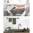 thumbnail image 5 of Boho Green Floral Kitchen Dish Towels for Drying Dishes Set of 3, Farmhouse Botanical Vintage Paisley Flower Waffle Weave Microfiber Hand Tea Bathroom Towels Quick Dry & Absorbent Towel 15.7x23.6, 5 of 7