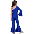 thumbnail image 2 of vastwit Kids Girls One Shoulder Flared Jumpsuit with Sequins Fancy Romper Disco Dance Party Outfit Royal Blue 14, 2 of 7
