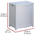 thumbnail image 4 of Oceanstar White Finished Bowed Front Veneer Laundry Wood Hamper with Interior Bag BHV0100W, 4 of 8