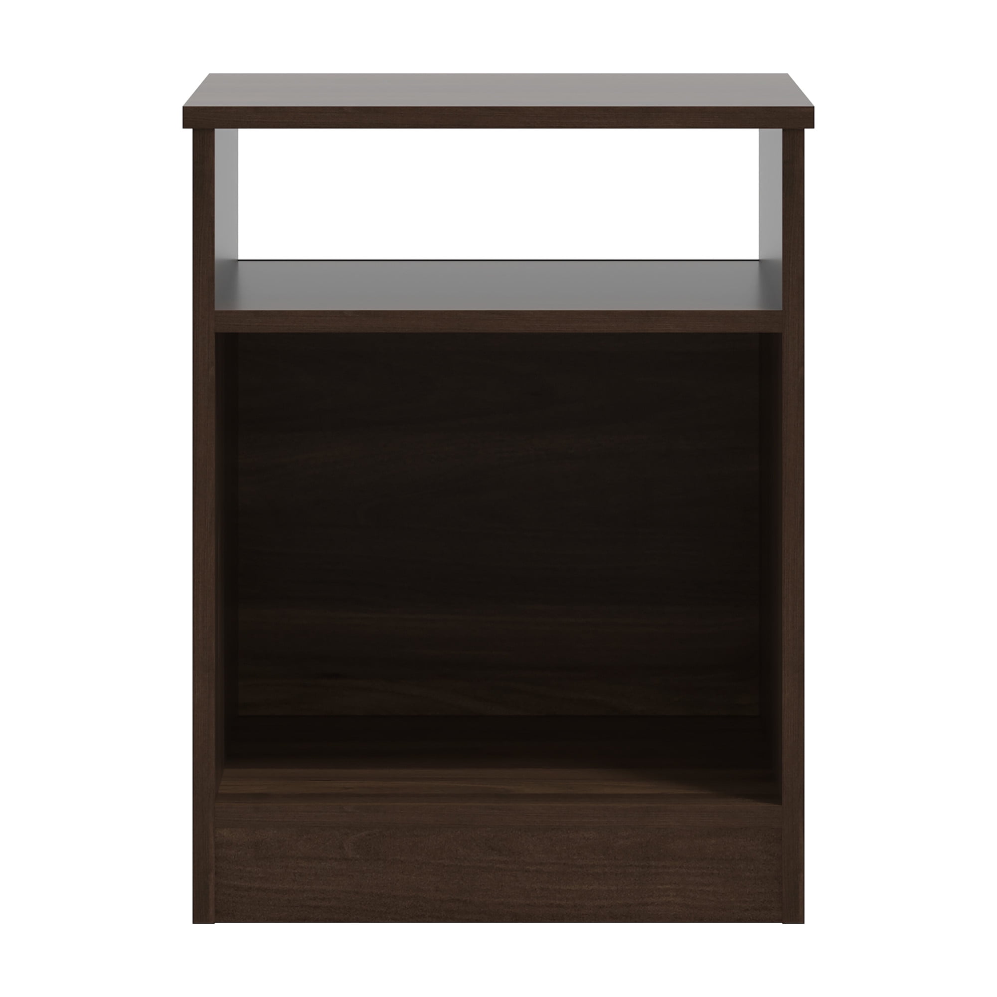 Mainstays Ardent Open Shelf Nightstand, Dark Walnut