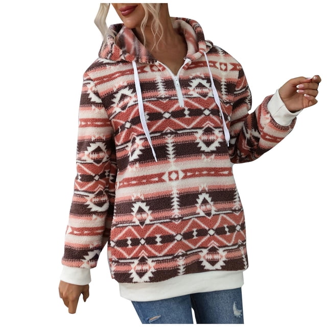 Tops holgados con capucha y estampado de manga larga para mujer Pompotops FGAJ22724