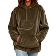 thumbnail image 2 of Sewkxo Cat Pouch Hoodie Pet Carrier Hoodies Women Oversized Kangaroo Pocket Lightweight Sweatshirts,BR L, 2 of 7