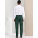 thumbnail image 5 of Pantalones de vestir a cuadros para hombre Pantalones de negocios con frente plano Pantalones de traje a cuadros Verde S, 5 of 6