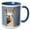 Blue/White, variant on 3drose, Bolivia, San Juan, Llama. Headshot of Llama, 11oz Two-tone Red Mug