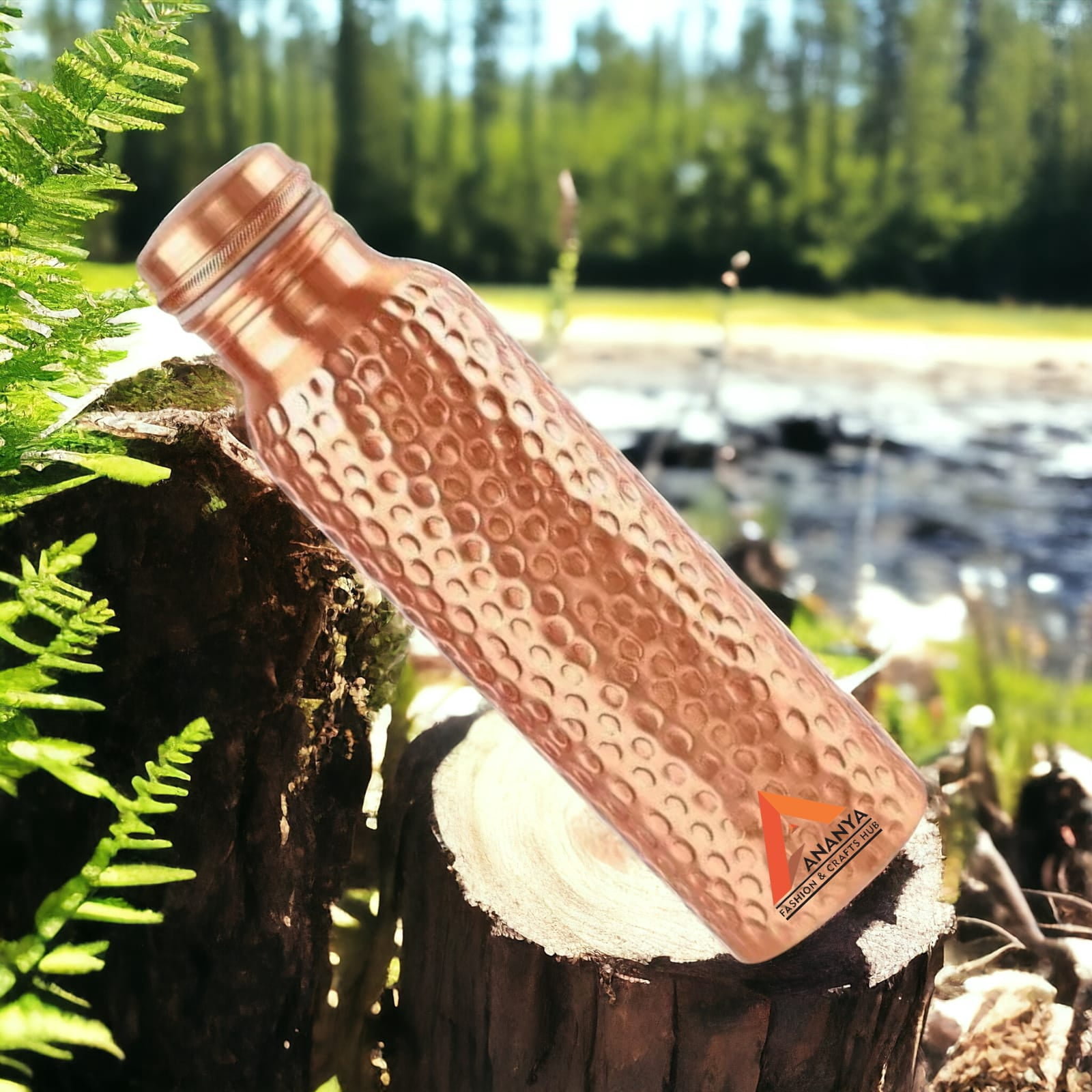 Hammered Copper Water Bottle Drinking Tumbler Ayurveda Health Benefits Set Of 4