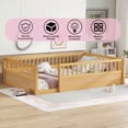 thumbnail image 2 of Bellemave Queen Size Floor Bed, Queen Montessori Bed Frame with High Fence Rails, Solid Wood Queen Beds Frame, Easy Assembly Platform Beds,Natural, 2 of 8