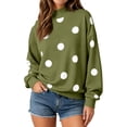 thumbnail image 3 of UDAUDU Polka Dot Sweatshirt for Women Trendy Mock Neck Oversized Pullover Tops Long Sleeve Casual Y2K Cute Fall Winter Going Out Sweatshirt S, 3 of 6