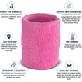 thumbnail image 5 of Suddora 4” Solid Color Sport Arm Sweatbands Pair, Pink, 5 of 7