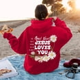 thumbnail image 5 of Bibifish Womens Hoodies Letter Floral Print Drawstring Hoodies With Pocket Oversized Fit Spring Fall Long Sleeve Stylish Pullover Tops For Ladies, 5 of 6