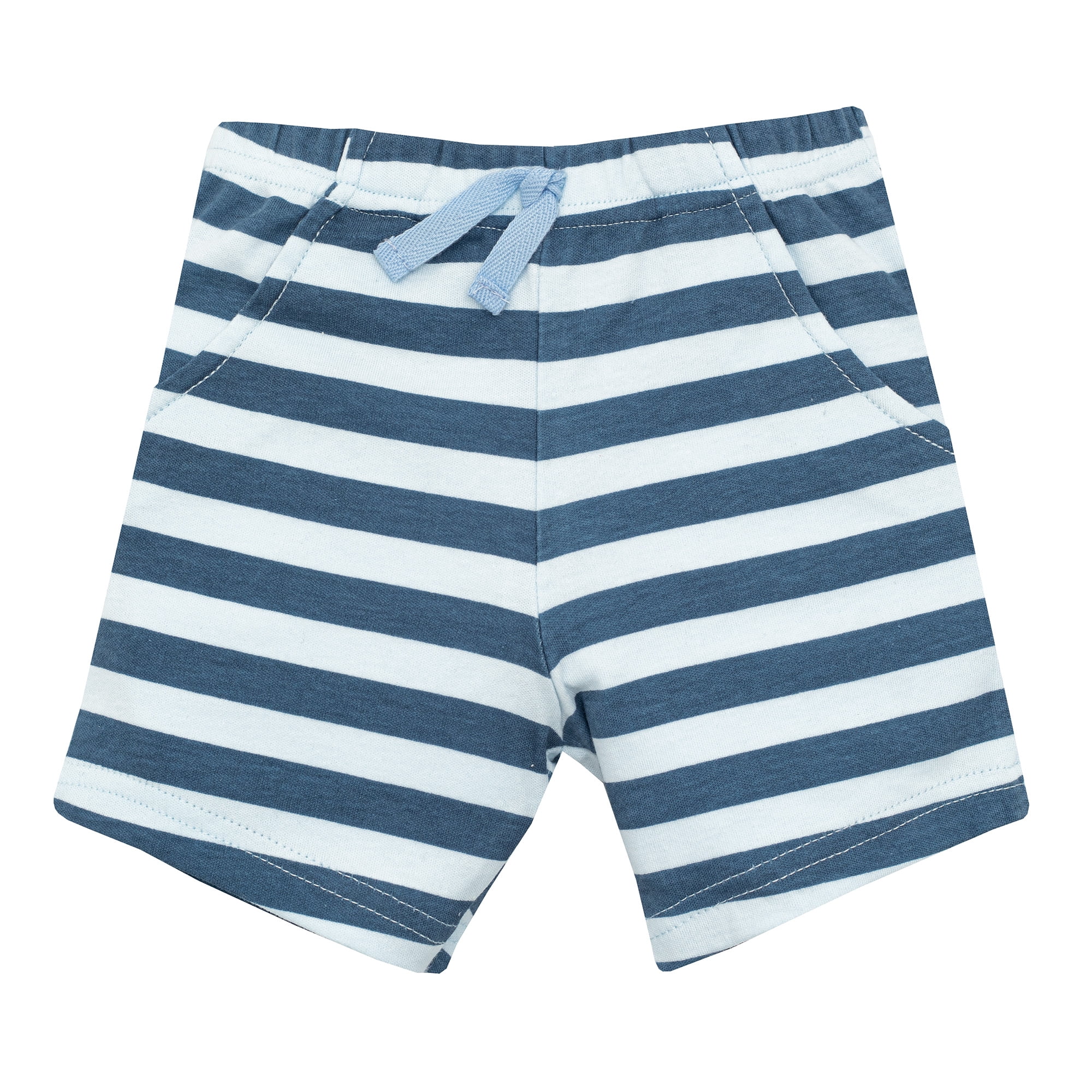 Hudson Baby Boy Cotton Bodysuit, Shorts and Shoe Set, Blue Whaley Awesome, 3-6 Months