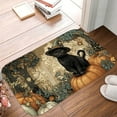 thumbnail image 3 of 1pc Black Cat in a Witch Hat Absorbent Non-Slip Bathroom Thickened Flannel Rug Decor,Soft,Quick Drying,Suitable For Indoor/outdoor Use,Bathrooms,Bedrooms,Kitchens,Terrace,Laundry Rooms,16"x24", 3 of 9