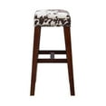 thumbnail image 3 of Linon Walt 30.5" Wooden Frame Cow Print Bar Stool in Brown, 3 of 11