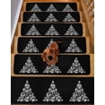 thumbnail image 2 of Christmas Tree Black Stair Treads for Wooden Steps Indoor Runner Rug Carpet, Snowflakes Shining Xmas Tree 15 Pieces Peel and Stick Staircase Step Treads Covers Washable Throw Door Mats, 30"x8", 2 of 7