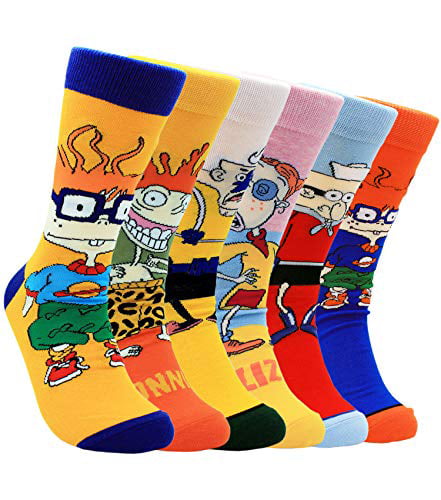 Little Boys Kids Socks Novelty Fun Crazy Science Cartoon Soft Combed Cotton Crew Dress Socks 3 Pairs 