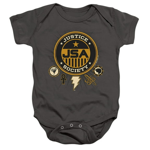 Black Adam Black Adam Justice Society Unisex Infant Snap Suit for Baby (6 Months) Charcoal