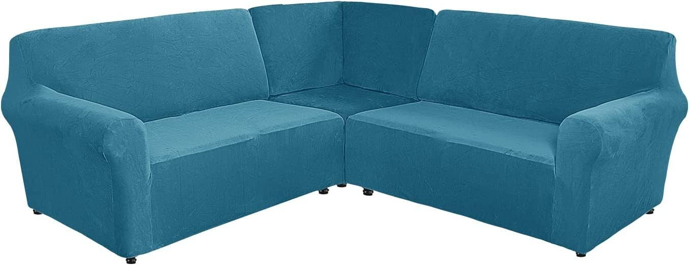 TOPCHANCES 3Piece L Shape Sofa Slipcover, Sectional Couch Cover with a