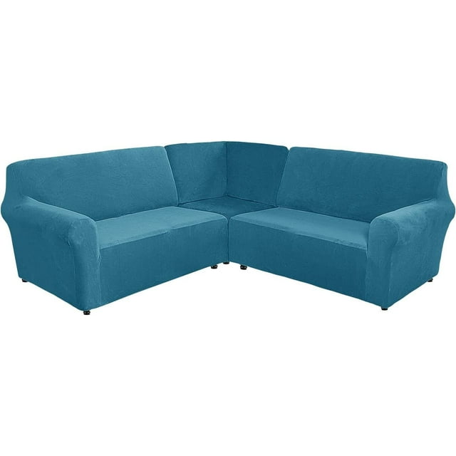 TOPCHANCES 3Piece L Shape Sofa Slipcover, Sectional Couch Cover with a Middle Console, 5 Seat
