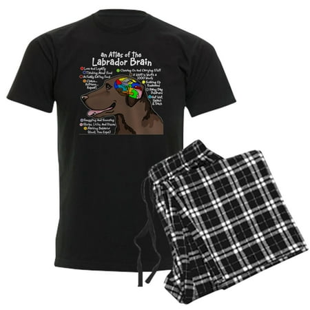 CafePress - Chocolate Lab Brain Men's Dark Pajamas - Men's Dark Loose Fit Cotton Pajama Set