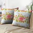 thumbnail image 3 of LALILO Throw Pillow Covers Floral With Roses Rose Floral Cushion Cover 18" x 18", 2 Pack, 3 of 6