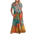 thumbnail image 1 of LOVZFMLL T-Shirt à Manches Longues à Col Rond pour Femme, Imprimé, Blouse Ample, Robe, Vert Armée, G, 1 of 4