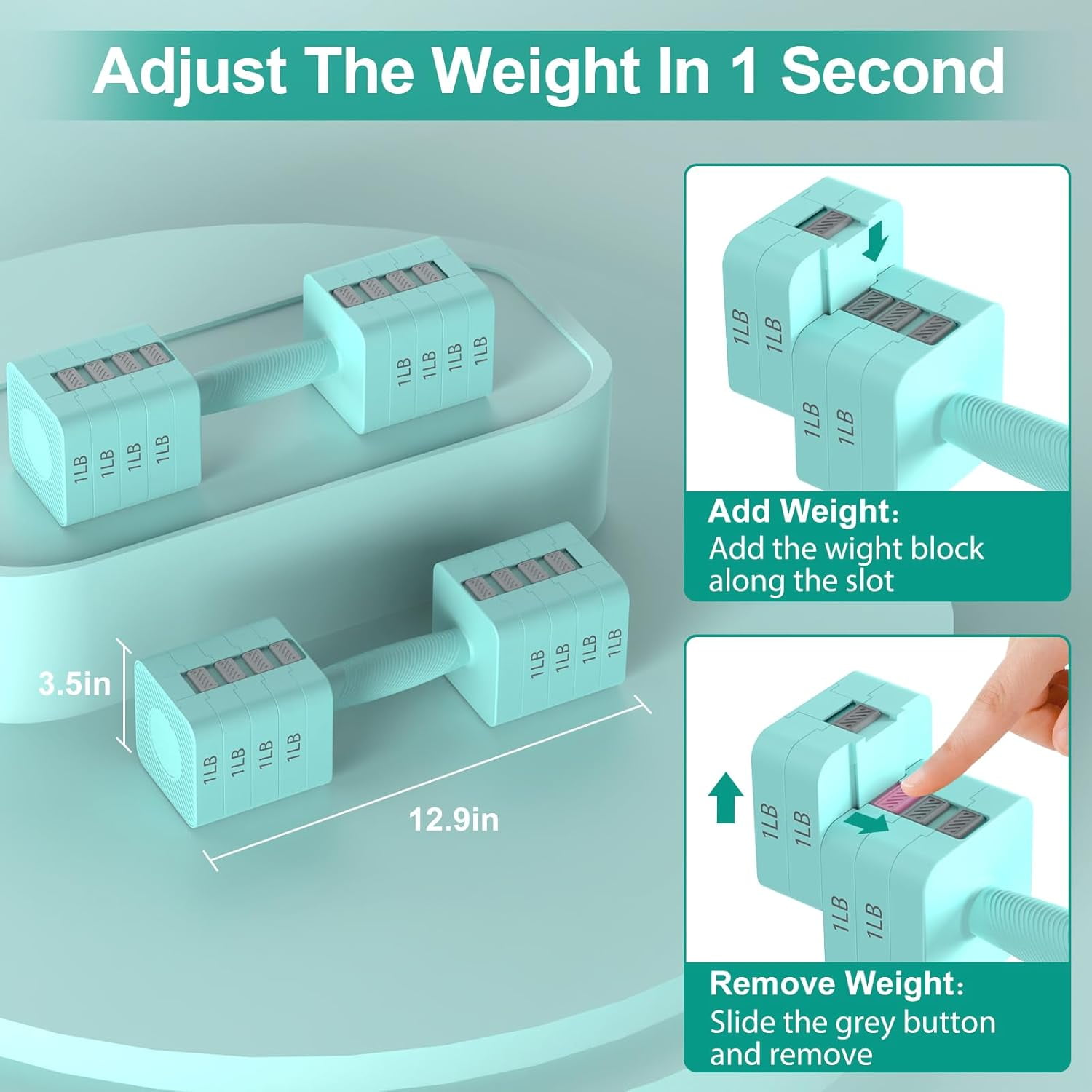 Hezeyferg 22LBS Adjustable Dumbbells Set, Hand Weights Sets With 5 - View #11
