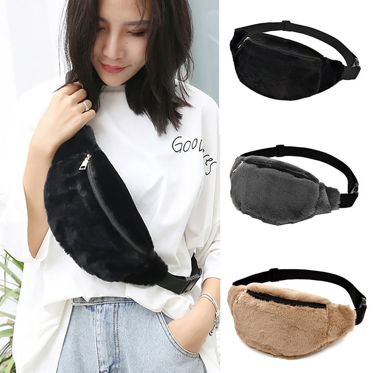  Faux Fur Fanny Pack Winter Furry Waist Bags Belt Chest Bag for  Women (White) : Clothing, Shoes & Jewelry