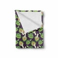 thumbnail image 2 of Vegetable Art Soft Flannel Fleece Blanket, Vibrant Artichoke Motif Exotic Kitchen Organic Recipe Diet Menu Kitchen, Cozy Plush for Indoor and Outdoor Use, 60" x 80", Plum Fern Green, by Ambesonne, 2 of 6