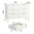 thumbnail image 2 of Jojoka 6-Drawers Dresser for Bedroom Chest of Drawers Wood Storage Organizer Cabinet for Living Room, Entryway, Hallway, White, 2 of 7