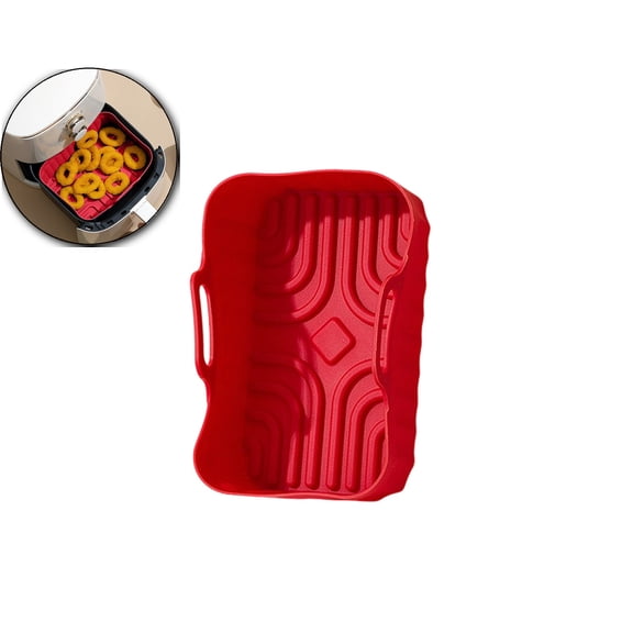 Square Air Fryer Silicone Pot, Silicone Baking Tray – 7.5x4.7x3.1in High-Temperature Resistant, Non-Stick Oven & Air Fryer Liner for Roasting, Baking & Freezing