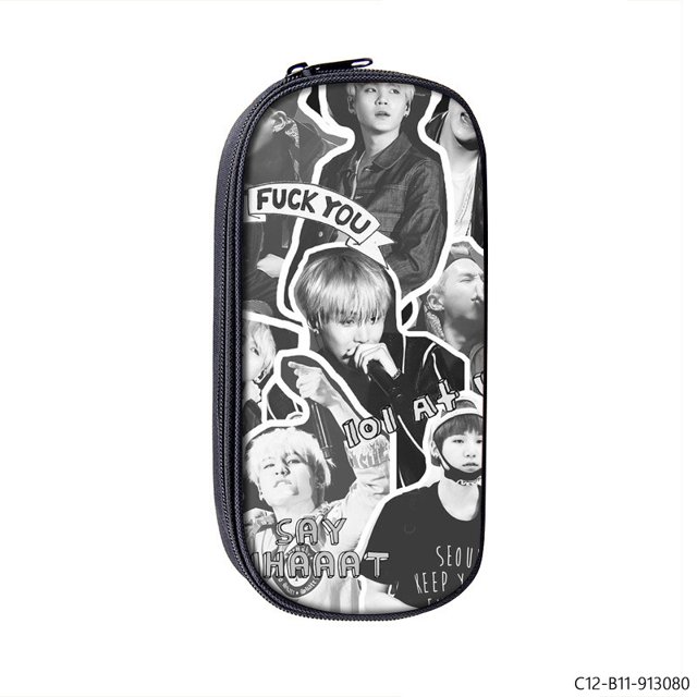 Estuche De Lápices Con Cremallera De Una Sola Capa BTS Almacenamiento De Estudiante Caja De Papelería De Gran Capacidad Personalizada