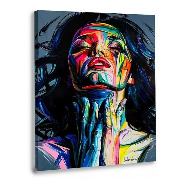 Cuadro Moderno Graffiti Pop Art Abstracto Rostro Colores Mujer