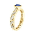thumbnail image 2 of AFFY 0.75 Carat Round Simulated Blue Sapphire & Natural Diamond Engagement Ring 14K Solid Yellow Gold Ring Size-7, 2 of 2