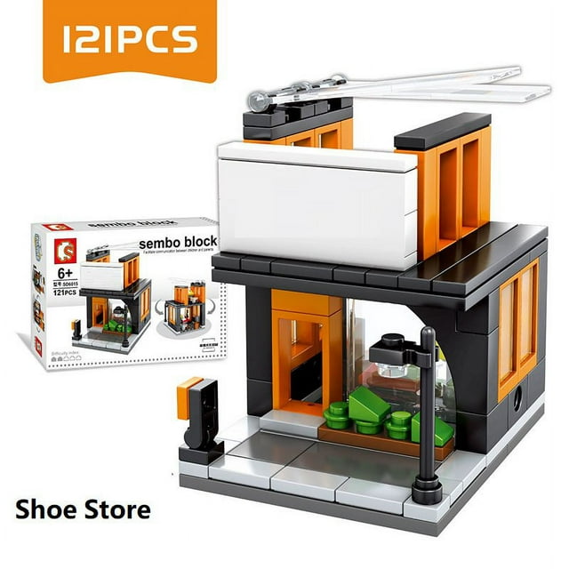 EIMELI Stores City Building Blocks Mini Street View Building Blocks Model Bricks Toy City Street Luxury Shop Building Kit Educational Engineering Toy Construction Set Toys Gift for Kids