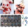 thumbnail image 2 of UDIYO 12 Grids AB Clear Irregularity Water Drop Nail Glitter Rhinestone Manicure Decor, 2 of 7