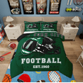 thumbnail image 1 of Manfei Ensemble de Douillette Grand de Style Moderne Rugby City pour Ado, Ensembles de Literie à Imprimé Soccer Vert, Ensemble de Douillette Réversible pour Amateur de Sports de Soccer, Déco de Chambre Super Douillette, 3 Pcs, 1 of 6