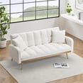 thumbnail image 7 of 69" Convertible Sofa Bed with 2 Throw Pillows, 2 in 1 Loveseat Sleeper Sofa with Adjustable Backrest and Metal Legs for Living Room Apartment, 7 of 7