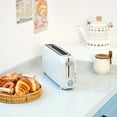 thumbnail image 6 of White 2-Slice Slim Toaster - 10" Long Slot for Bagels & Artisan Bread, 6 Shade Settings, Cancel/Reheat/Defrost, Removable Crumb Tray, Auto Shut-Off, 6 of 8