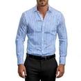 thumbnail image 4 of Purcolt Mens Striped Dress Shirts Business Casual Long Sleeve Slim Fit Stretch Button Down Shirts Office Work Wedding Blouse Tops, 4 of 5