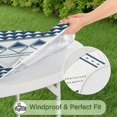 thumbnail image 5 of 44in Round Tablecloth with Elastic Edge, Waterproof Fitted Table Cover for 36-44" Tables, Boho Theme Polyester Reusable Table Cloths Wipe Clean for Picnic, Dining, Outdoor Use and Party Decor, 5 of 7