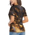 thumbnail image 3 of Xecao Cool Black Gold Dragon for Women's V-Neck T-Shirts-Elegant Half-Sleeve Tops Perfect for Summer-Small, 3 of 5